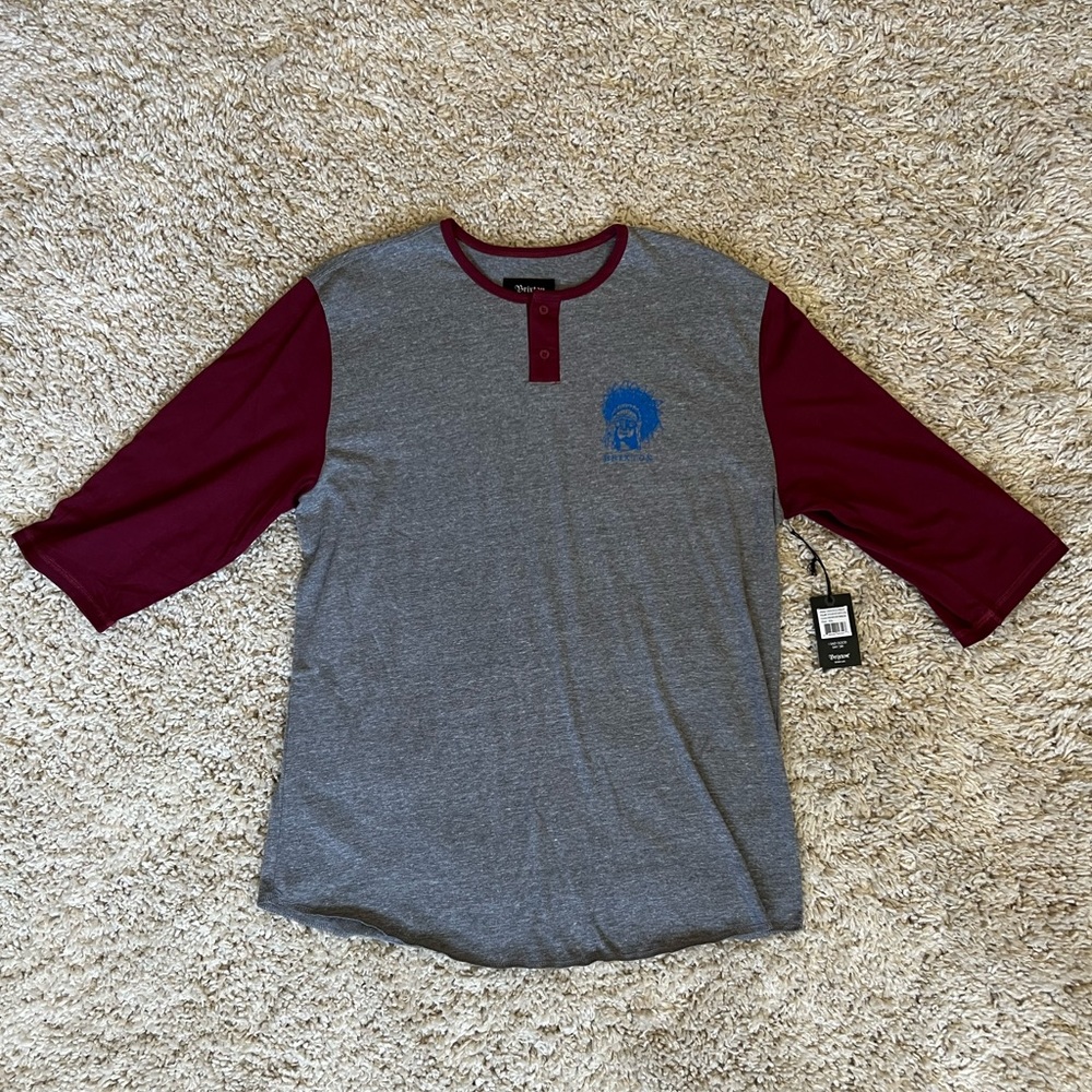 NWT Brixton Men’s Crow 3/4 Sleeve Henley